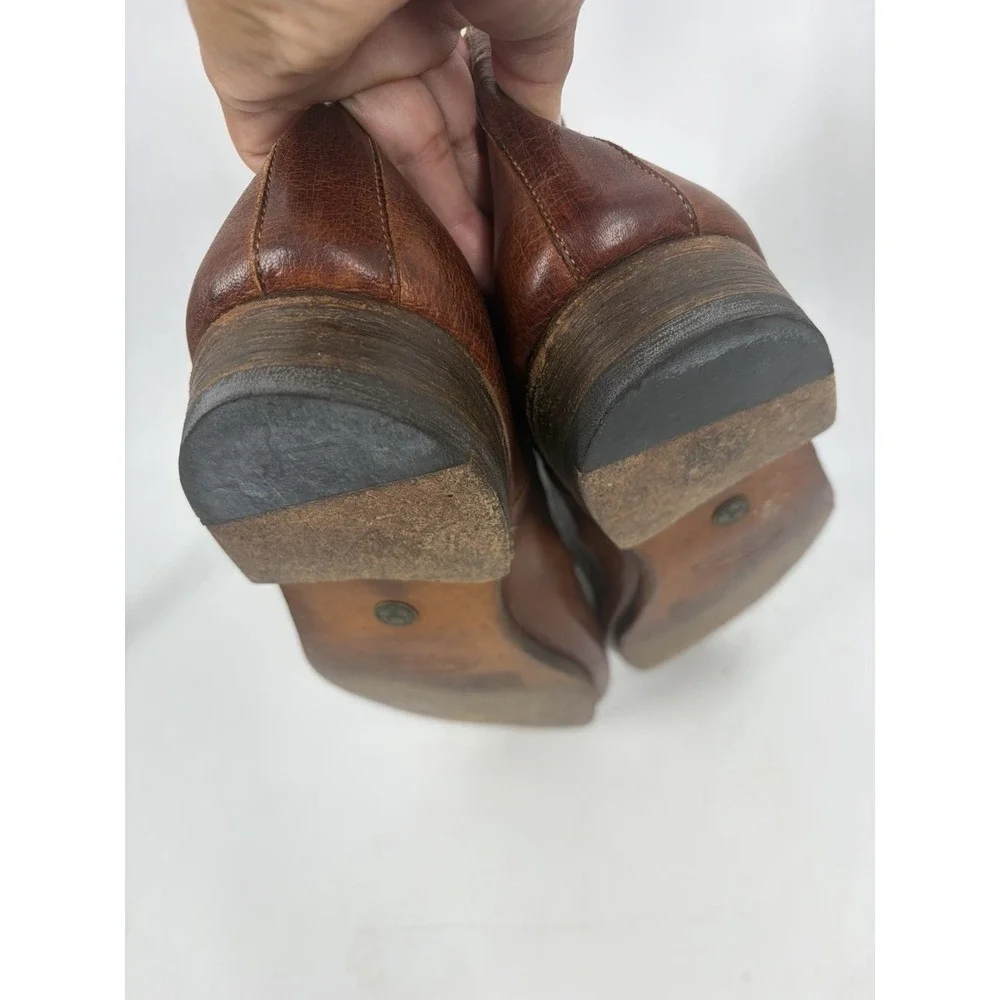 Eleganza Franco Cimadamore Chelsea ankle boots brown leather Made Italy sz 10